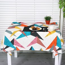 NASANDECO 亞麻五色飛機桌巾 T646-2, 混和顏色, 圓桌用(130 x 130 cm), 1個