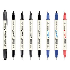 JAVAPEN 雙馬克筆黑色5p+藍色2p+紅色套組, 混色, 1套