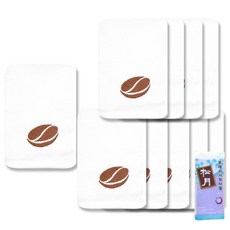 Songwol 松月 咖啡手豆10p手巾白色+清新浴巾隨機送, 混色, 1套