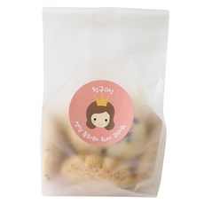 半透明餅乾包裝 M號+少女圖案貼紙 30入, 1套