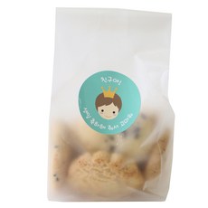 황씨네도시락 반투명 쿠키포장 M봉투 30p + 뉴왕관보이 스티커 30p, 1세트