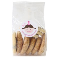 透明餅乾包裝袋 M號 56入+女孩印花貼紙 56入, 1套