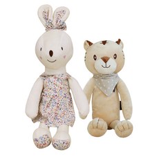 CONY BABY 安撫娃娃 兔子 60cm+黃虎 40cm, 象牙白+米色