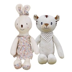 CONY BABY 安撫娃娃 兔子 60cm+白虎 60cm, 象牙白