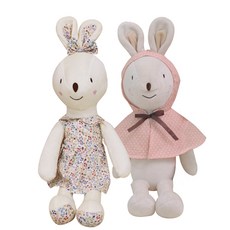 CONY BABY 安撫娃娃 兔子 60cm+兔子 60cm, 象牙白