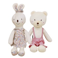 CONY BABY 安撫娃娃 兔子 60cm+小熊 60cm, 象牙白