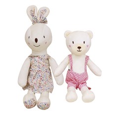 CONY BABY 安撫娃娃 兔子 60cm+小熊 30cm, 象牙白