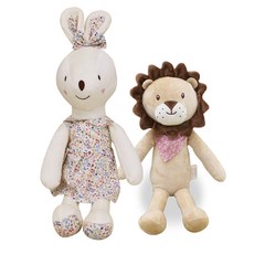 CONY BABY 安撫娃娃 兔子 60cm+獅子 40cm, 象牙白+米色