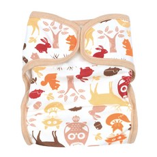 베이비앙 폭스프렌드 순면 기저귀커버 신생아용, 혼합 색상, 1개