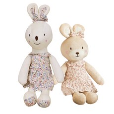 CONY BABY 安撫娃娃 兔子 60cm+兔子 40cm, 象牙白+米色