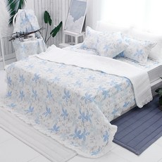 Beau Monde 國際象棋泡泡紗被子, 藍色