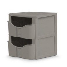 스마일 스마트 서랍장 세트, 브라운, 2단