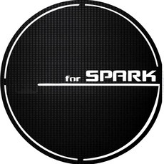 3D碳汽車油箱蓋裝飾貼紙 Spark款, 黑色, 1個