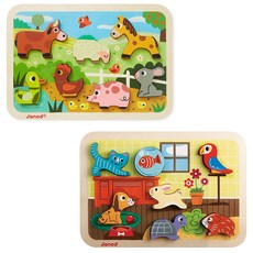 자노드 청키퍼즐 동물농장 + 애완동물, 1세트, 7피스