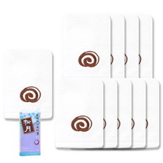 Songwol 松月 蛋糕捲印花擦手巾 10入+Fresh搓澡巾 紫色, 混色, 1組