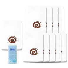 Songwol 松月 咖啡手抹布捲蛋糕 10p + 新鮮浴巾天空, 混色, 1套