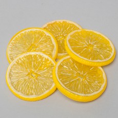 切片檸檬室內裝飾品 5入, 混合顏色