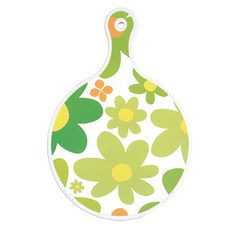 Roem Design 雙面圓形上菜砧板, 花卉 迎春花 + 橡子白色, 1個