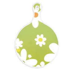 Roem Design 雙面圓形上菜砧板, 花卉設計白色迎春花 + 玉色櫻桃, 1個