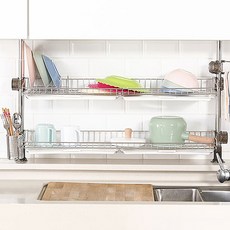 頂天立地雙層餐具置物架 金色, 混色