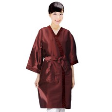 線條拼色美容浴袍, 酒 (LN1058), 1個