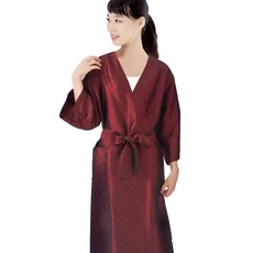 緞面絲綢圓點美容浴袍, 酒 (LN1064), 1個