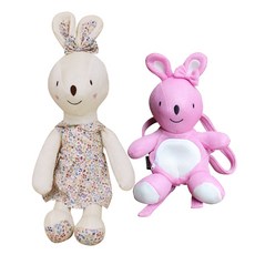 CONY BABY 安撫娃娃 兔子+兔子後背包, 兔子(象牙白)+兔子後背包(粉色)