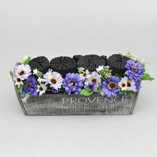 행복한세상 프로방스박스 + 숯 1.5kg + 조화 퍼플, 1세트