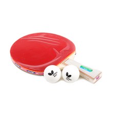 버터플라이 쉐이크핸드 라켓 + 탁구공 2p, WAKABA 3000, 1세트