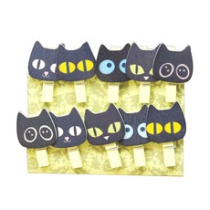 이코디 빅아이캣 메모집게 10p 세트, 혼합 색상