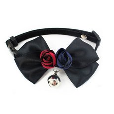 노랜드 Good buddy 본 레이디 투 플라워 클립 칼라 라인 고양이 목걸이 XS, 딥블루+레드, 1개