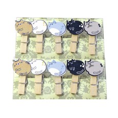 이코디 푸시캣 메모집게 10p 세트, 혼합 색상