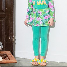 GOING KIDS 女童款雛菊印花游泳長褲裙