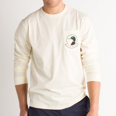 Duck Head 남성용 뱃지 로고 LS 티셔츠