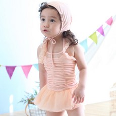 JOY MULTI 女童抽褶蕾絲泳裝 2件套