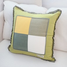 SaeonStor馬賽克格紋大腸靠枕, 綠色