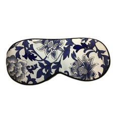 絲綢眼罩 藍花圖案, 1件, 1個