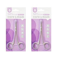케어앤맘 업그레이드 귀털제거 겸자 미용가위, 곡선형, 2개