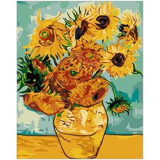 iLovePainting 金蔥 DIY 名畫繪製 40 x 50 cm, 向日葵花瓶, 1個