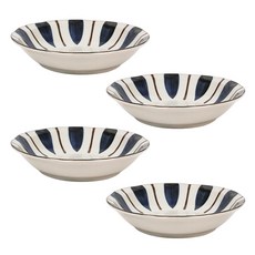 Dear Living 藍毛筆觸式義大利麵盤, 混色, 4件