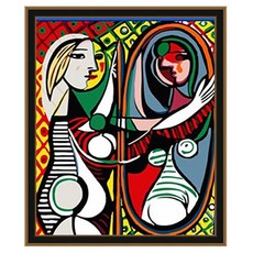 I LOVE PAINTING DIY名畫繪畫組 40*50cm, 畢加索的鏡前少女, 1個