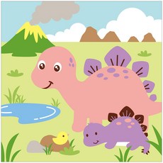 iLovePainting 恐龍 DIY 數字油畫 20 x 20 cm, 劍龍, 1個