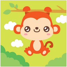 아이러브페인팅 아기 12간지 DIY 명화그리기 20 x 20 cm, 원숭이, 1개