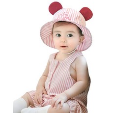 JOY MULTI 條紋無袖連身衣+米奇耳朵造型帽