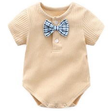 女童款羅紋領帶短袖連身衣