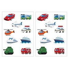 모두의팩토리 인쇄 도안 DIY 펠트 공예 A4, 10TYPE탈것, 2개