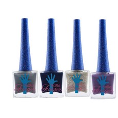 拉拉芬格香水貼紙水性美甲夜空銀河套組, 灰色、海軍藍、銀色、紫羅蘭色, 1套