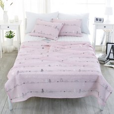 gBEDDING 貓咪印花泡泡紗夏季寢具組
