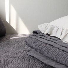 메종텍스타일 쉴 풍기인견 워싱 베딩 스프레드, 차콜