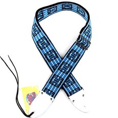RetroVibestrap 1966 Blue吉他&低音吉他背帶, 白色標籤